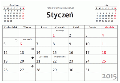 Kalendarz 2015 do pobrania - układ miesięczny na całą stronękalendarz-2015-do-pobrania-miesieczny