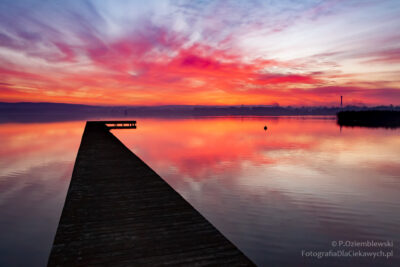 Zachód słońca nad jeziorem Chodzieskim