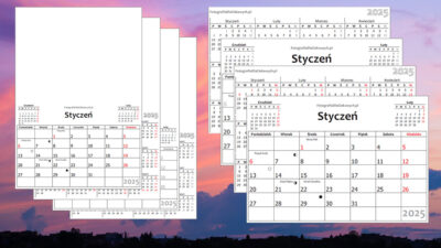 Kalendarz 2025 do druku za darmo — plik pdf oraz inne formaty do edycji