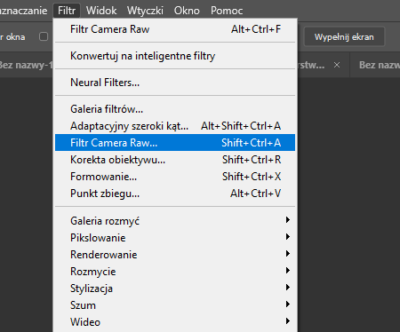 Photoshop — Filtr Camera Raw