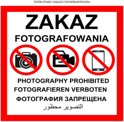 Wzór znaku - zakaz fotografowania