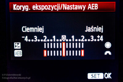 Bracketing ekspozycji: -2, 0, +2 EV