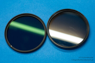 Filtry polaryzacyjne - test odbić w filtrze