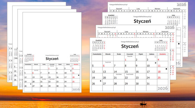Kalendarz 2026 do druku – plik PDF oraz inne darmowe formaty do edycji